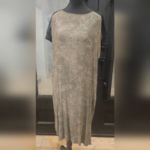 Anthropologie 3 Sisters Black and Cream Speckled Midi Dress XS